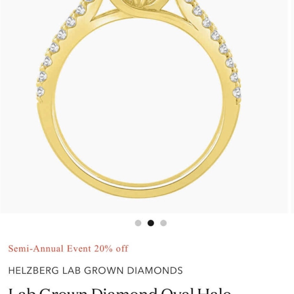 14kt yellow gold engagement ring w/ 1 oval brilliant cut lab diamond 1.5 carat - Picture 8 of 10